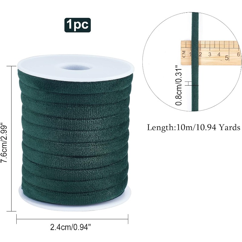 1 Roll 10m 8mm Dark Green Velv - Velvet Ribbon Roll avaliação e preço
