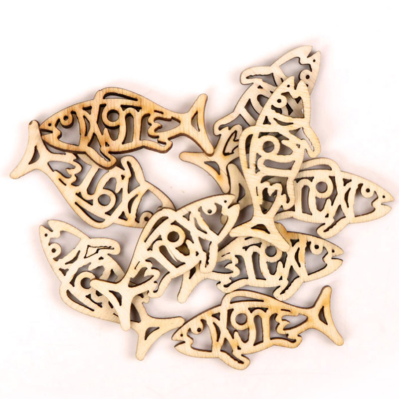 Wooden Cute Fish Shape Arts Pa - Embellishments For Scrapbooking avaliação e preço