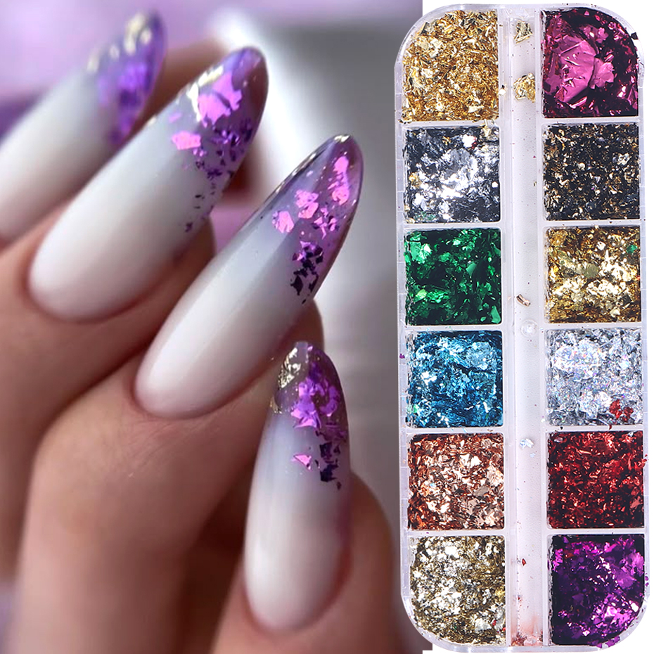 12 Grids Golden Foils Nails Gl - Glitter Vinyl Roll avaliação e preço
