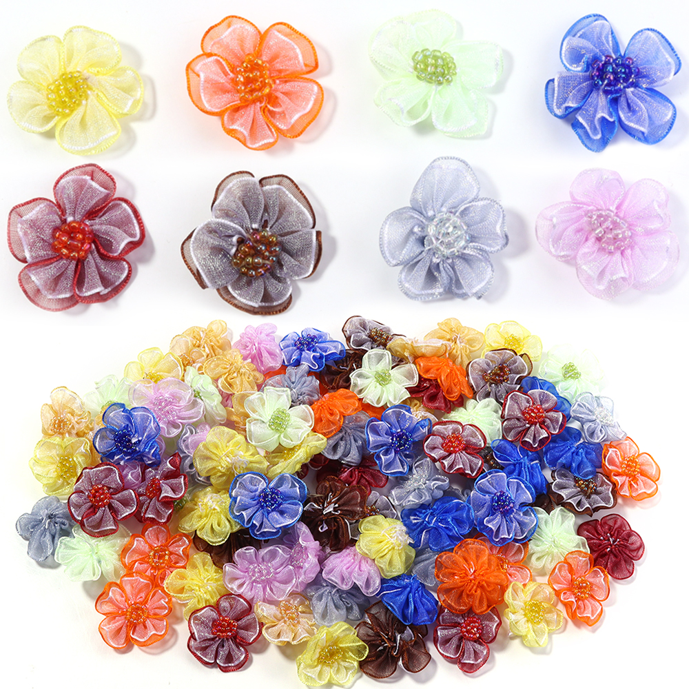 10Pcs/Lot Mesh Flower Applique - Applique Patch Flower avaliação e preço