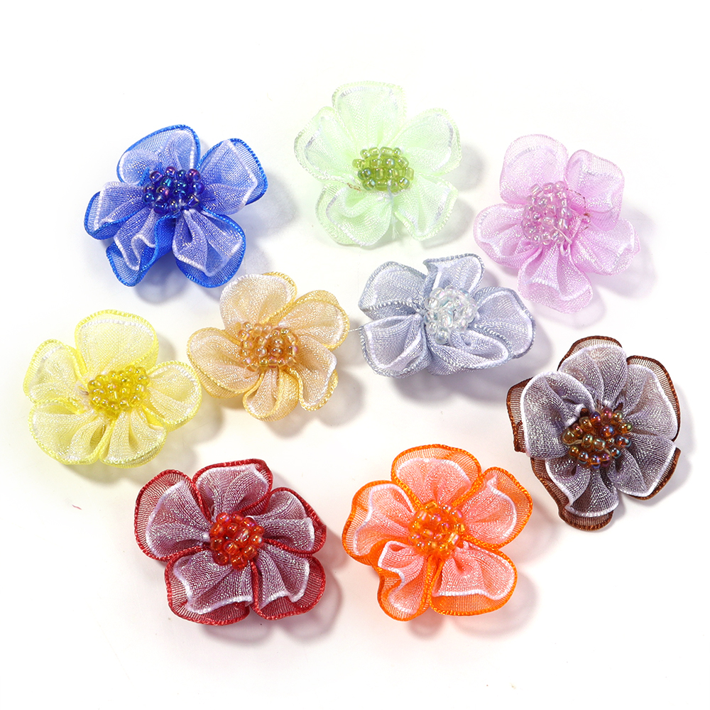 10Pcs/Lot Mesh Flower Applique - Applique Patch Flower avaliação e preço
