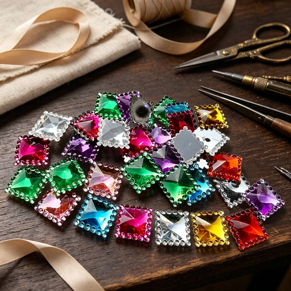 80pcs 12mm Crystal Acrylic Rhi - Embellishment Glue Craft avaliação e preço