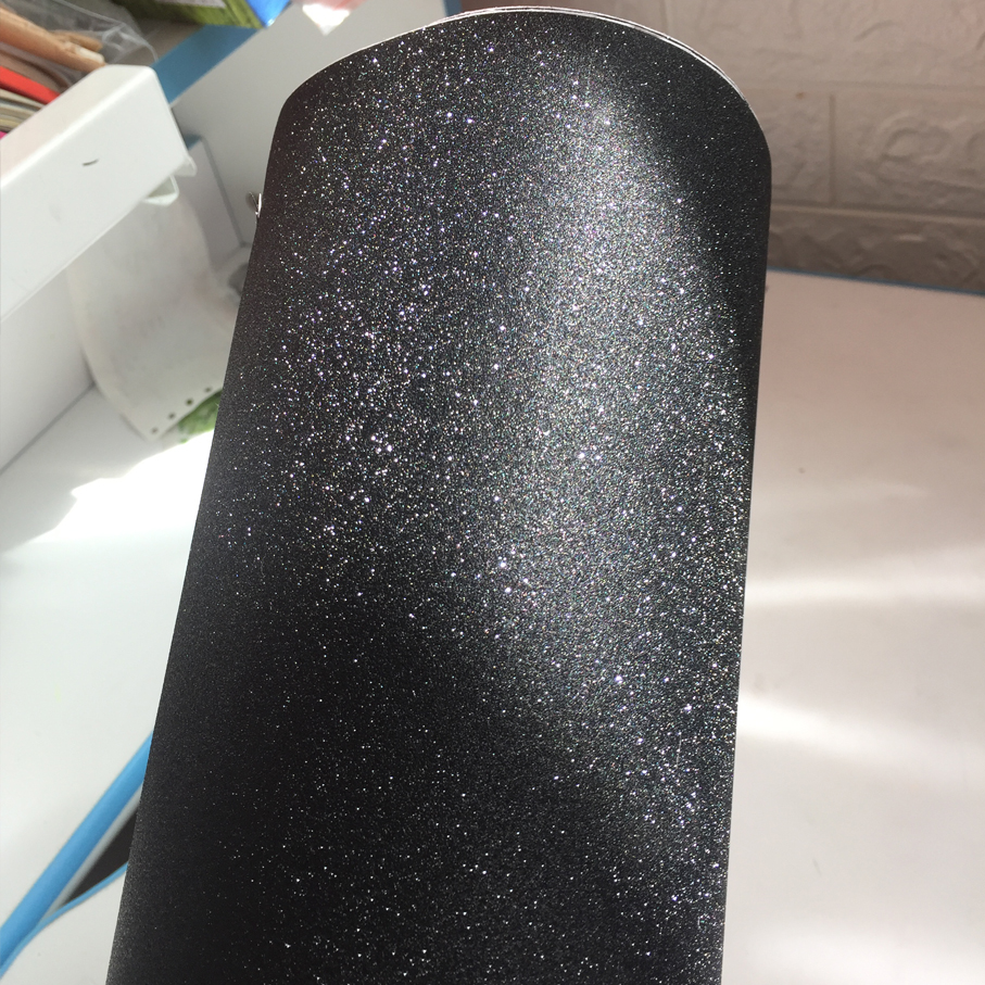 50CM*300CM black Glitter Diamo - Glitter Vinyl Roll avaliação e preço