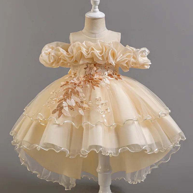 Fashion Flower Girl Dresses fo - Lace Ribbon Trim avaliação e preço