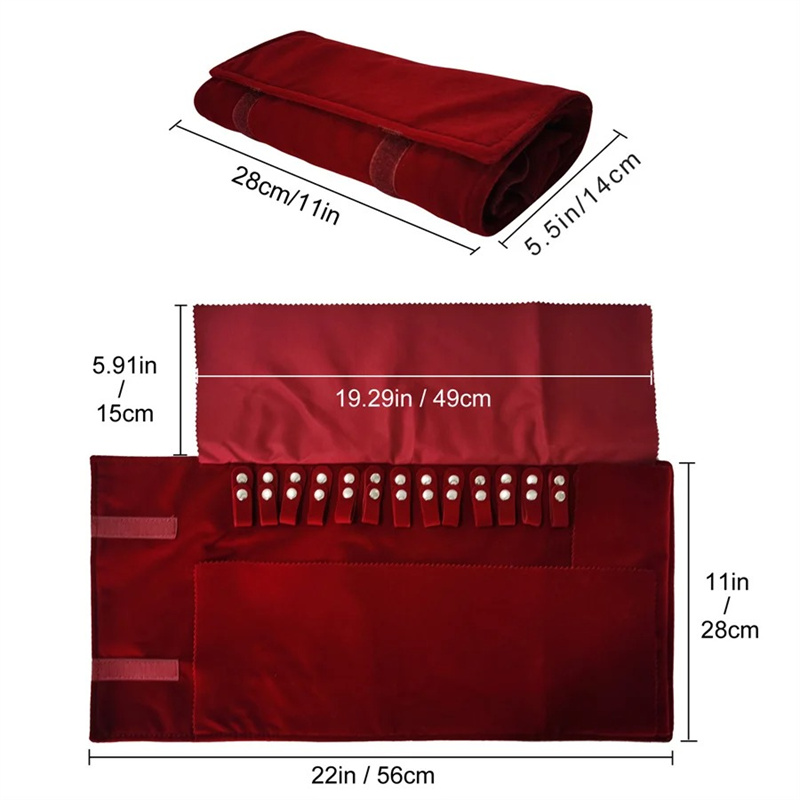Burgundy Velvet Jewelry Roll-U - Velvet Ribbon Roll avaliação e preço