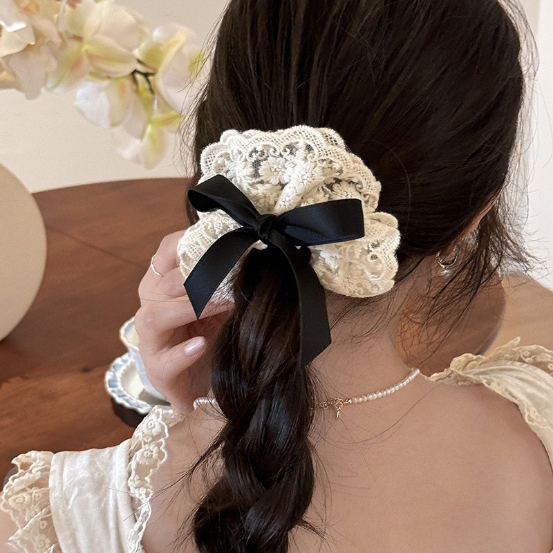 French retro double layered bo - Lace Ribbon Trim avaliação e preço