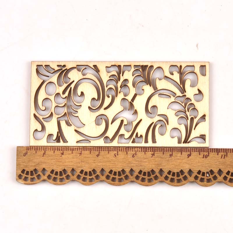 5Pcs Hollow Lace Wood Crafts F - Embellishments For Scrapbooking avaliação e preço