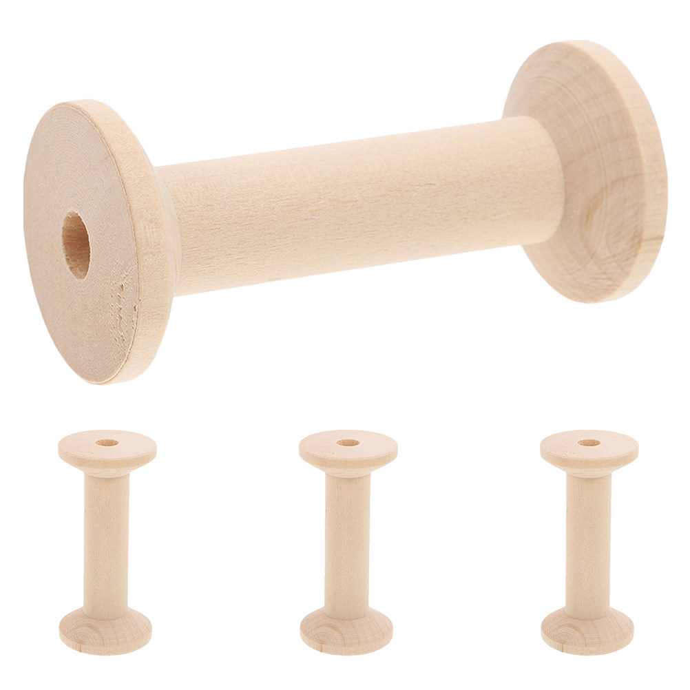 4Pcs Wooden Spool Set Large Ca - Embroidery Craft avaliação e preço