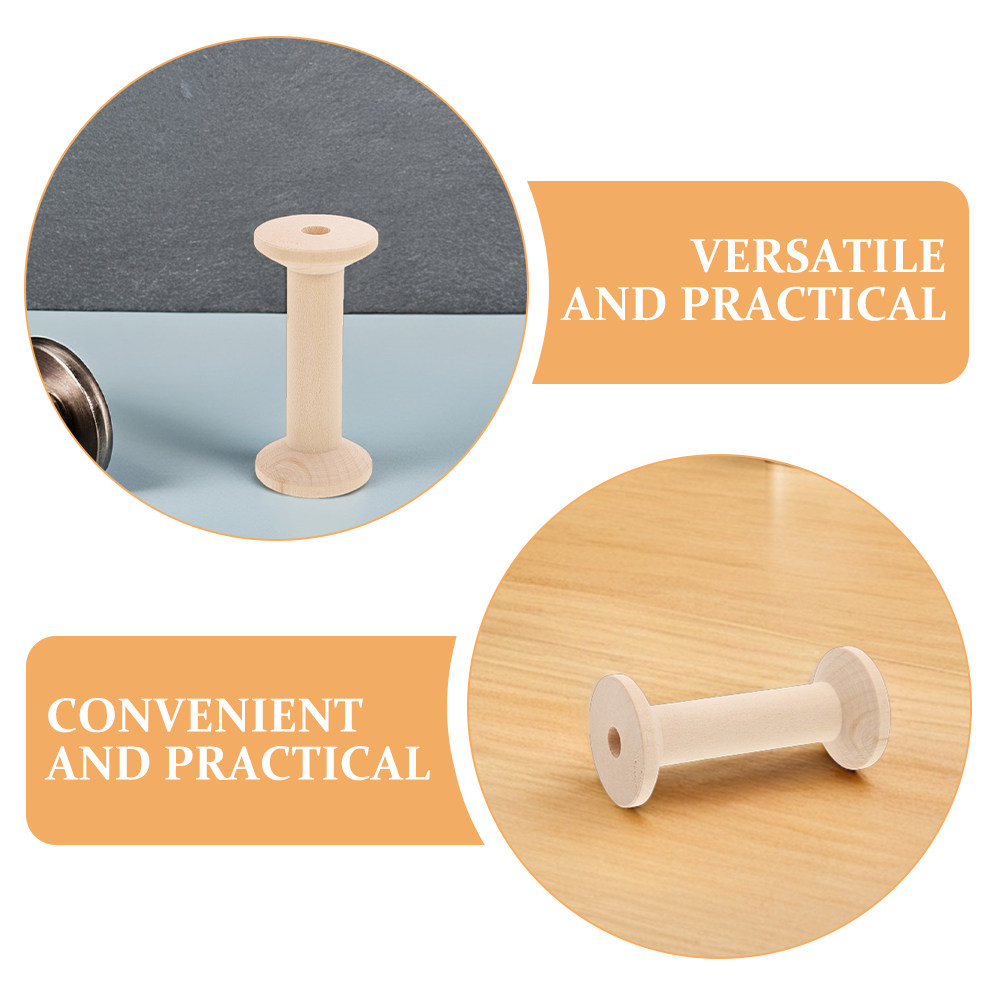 4Pcs Wooden Spool Set Large Ca - Embroidery Craft avaliação e preço