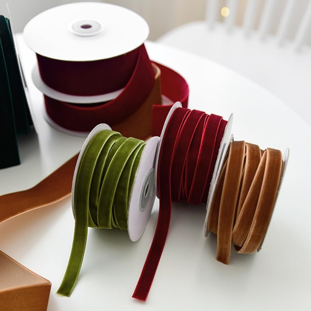 2 Rolls 21.88 Yards 3/8 Inch G - Velvet Ribbon Roll avaliação e preço
