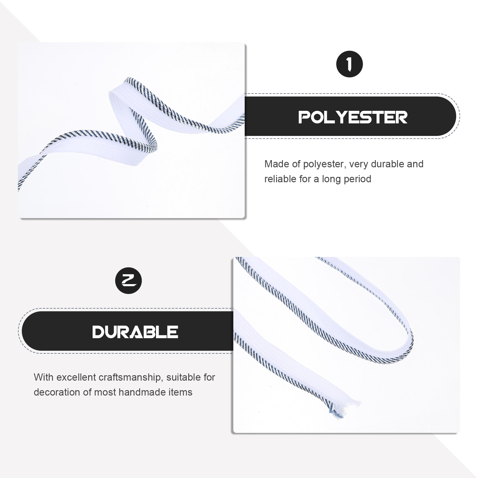 1 Roll Piping Cord Trim Polyes - Cord Trim Twisted avaliação e preço