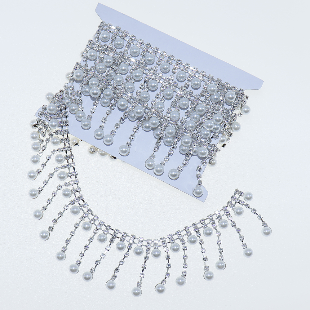 Crystal Rhinestone Pearl Trim  - Pearl Trim Chain avaliação e preço