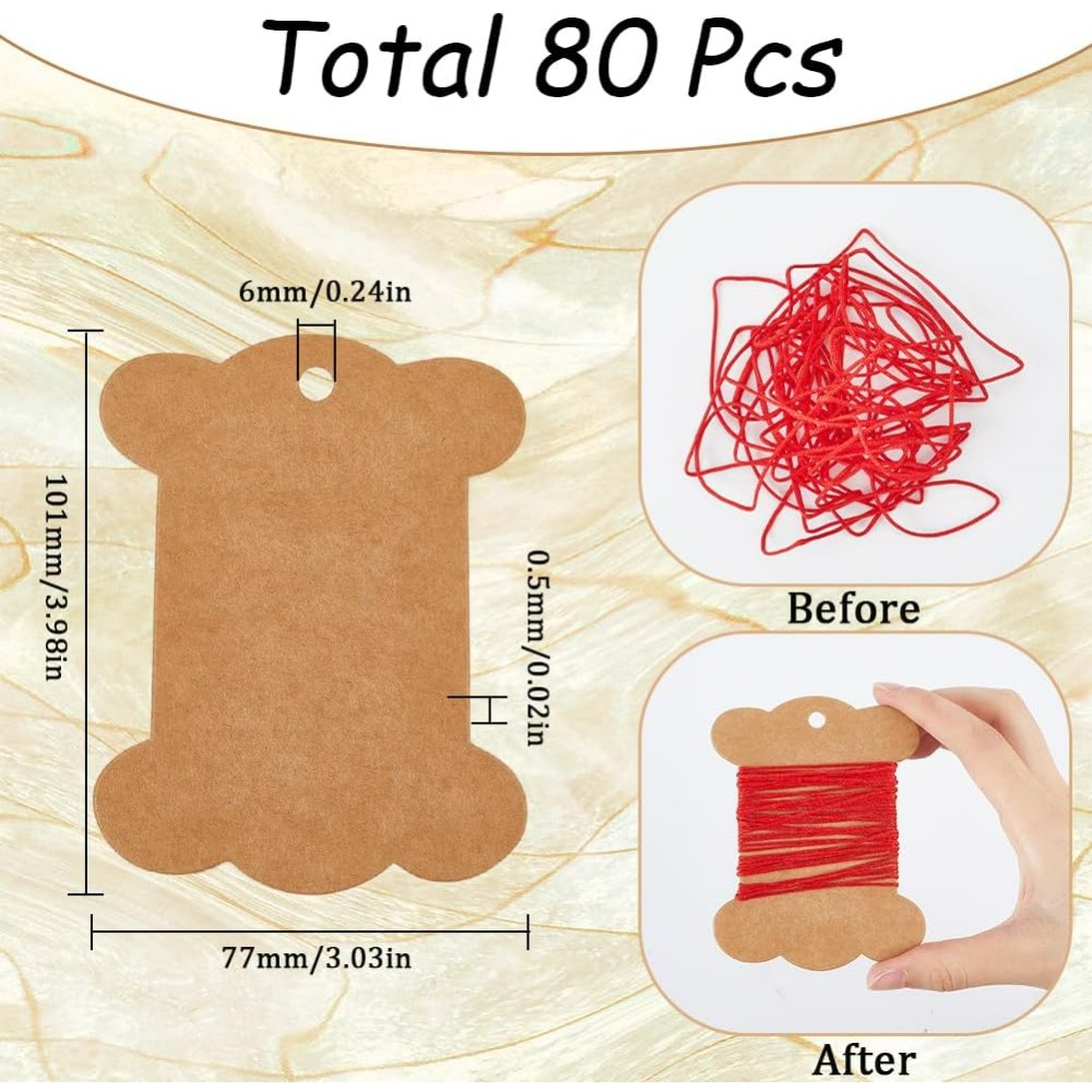 80Pcs Embroidery Thread Cardbo - Organza Ribbon Spool avaliação e preço