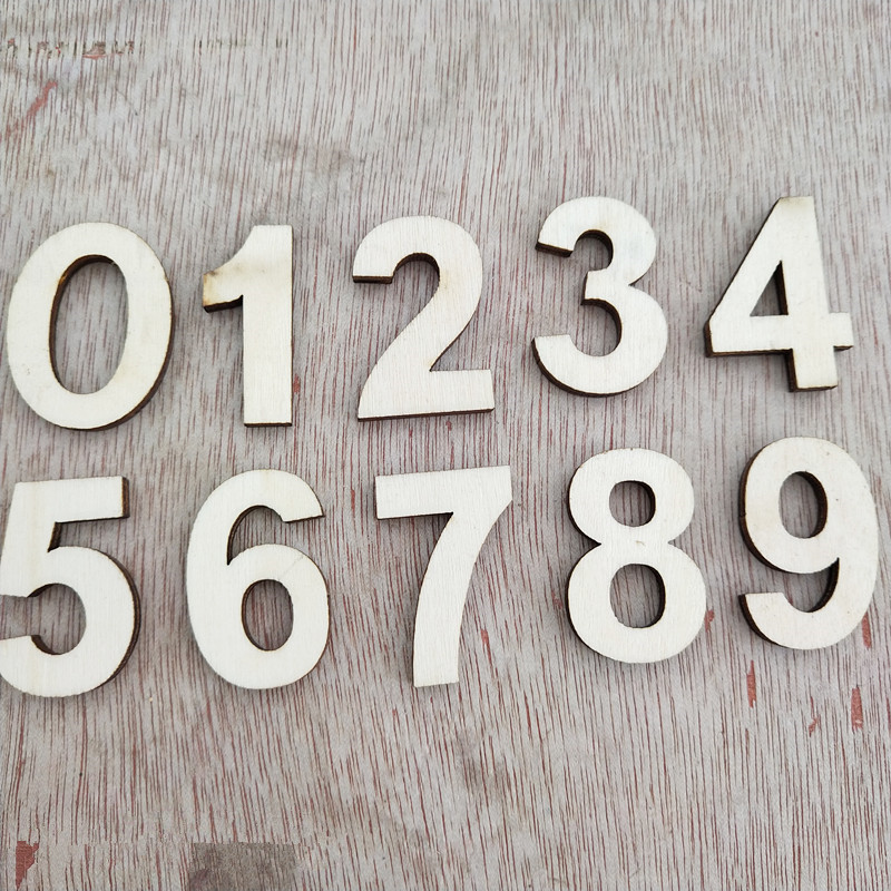 Self-sticking Wooden 0-9 Numbe - Embellishments For Scrapbooking avaliação e preço