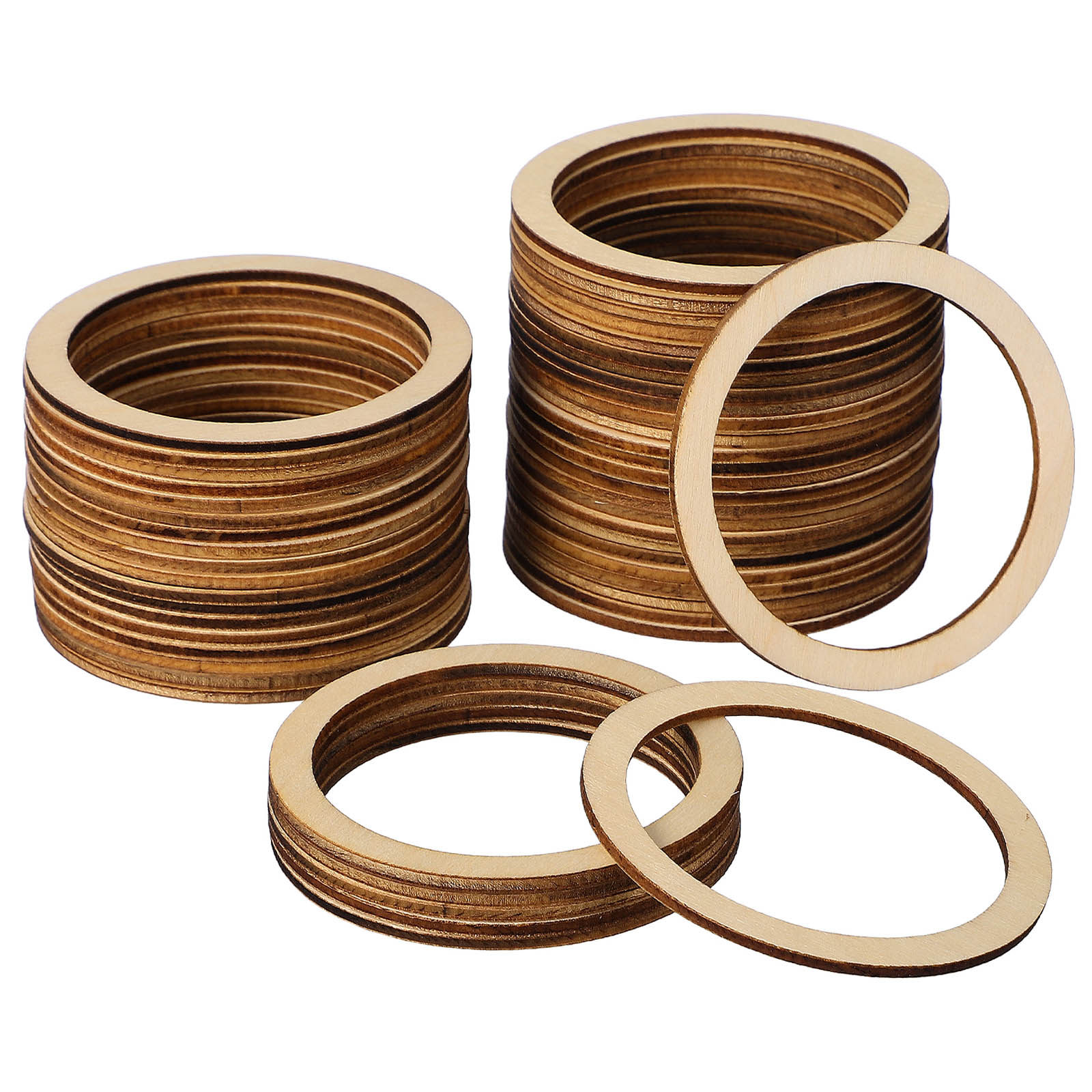 50Pcs Round Wooden Circle Embe - Christmas Craft Embellishment avaliação e preço