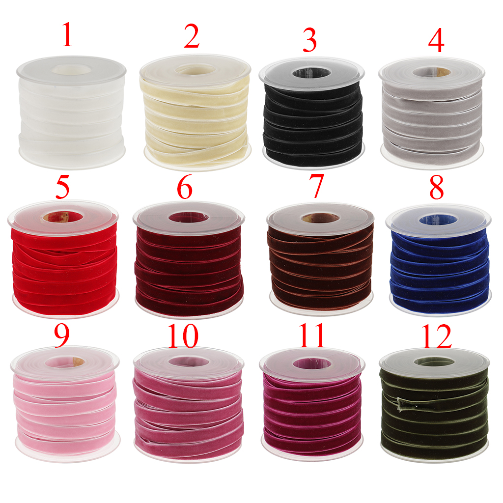 20 Yard 10mm Wide Velvet Ribbo - Velvet Ribbon Roll avaliação e preço