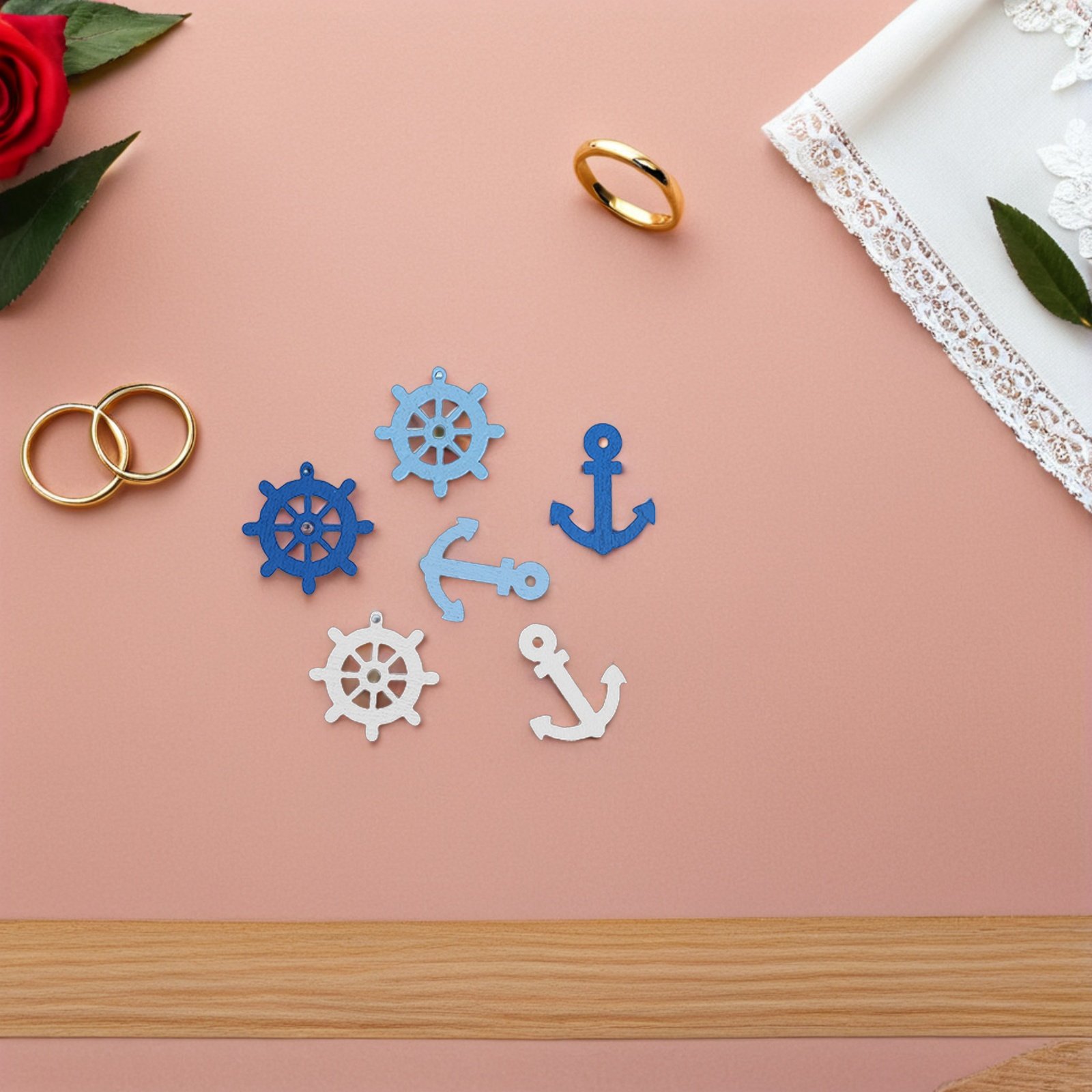100 Pcs Wooden Anchor Mini Pen - Embellishments For Scrapbooking avaliação e preço