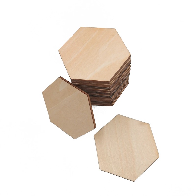 10-120mm Wooden Hexagon Blank  - Embellish Craft avaliação e preço