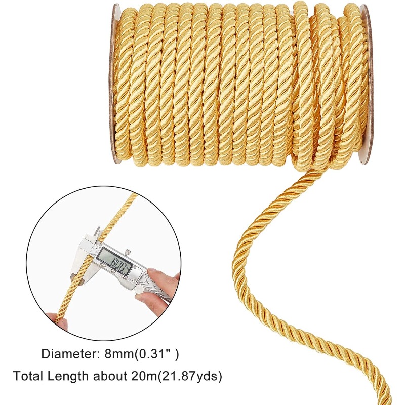 1Roll 8mm 20 Yards Twisted Cor - Cord Trim Twisted avaliação e preço