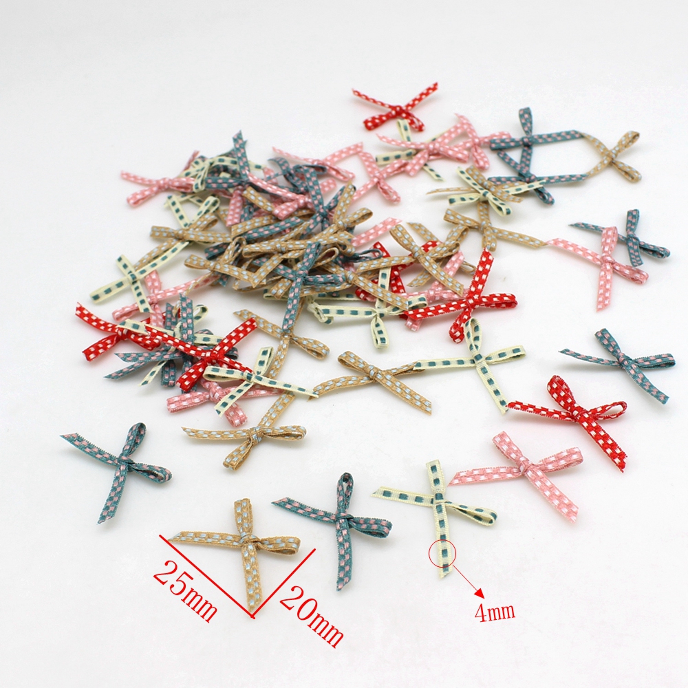 100pcs 2cm*3cm  Bowknot  Small - Embellishments For Scrapbooking avaliação e preço