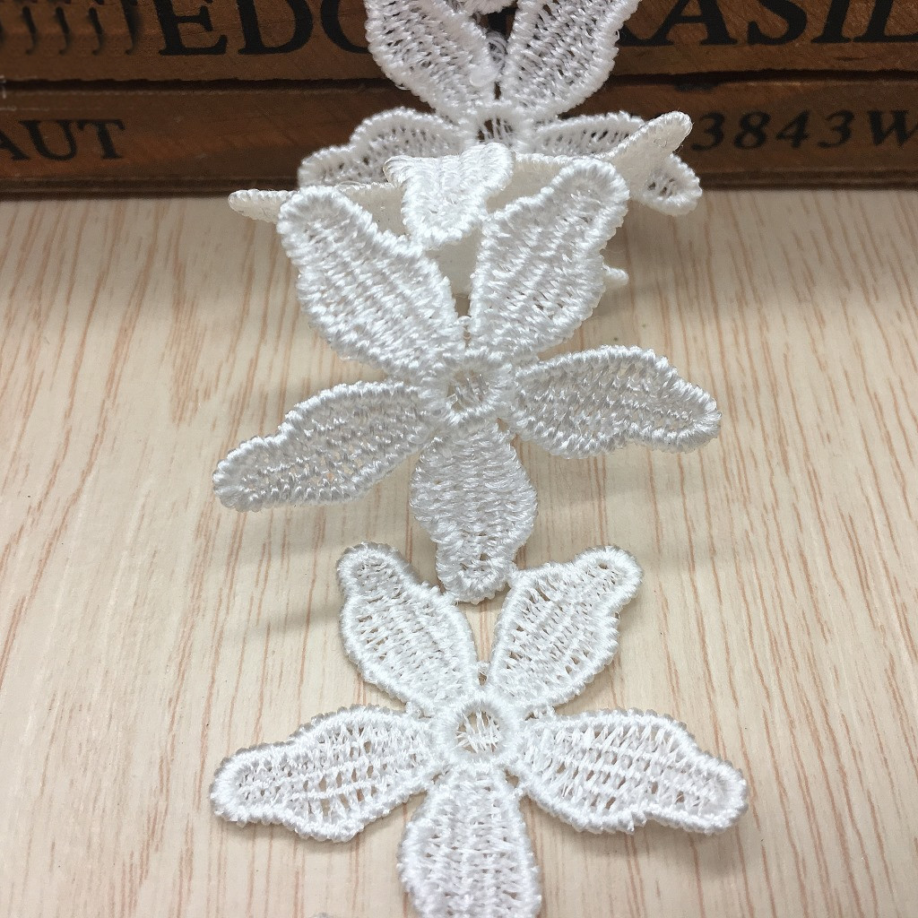 Embroidered Five-leaf Flower O - Lace Ribbon Trim avaliação e preço