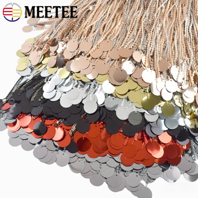 1/2/5Yards 16cm Sequin Tassel  - Beaded Trim Fringe avaliação e preço
