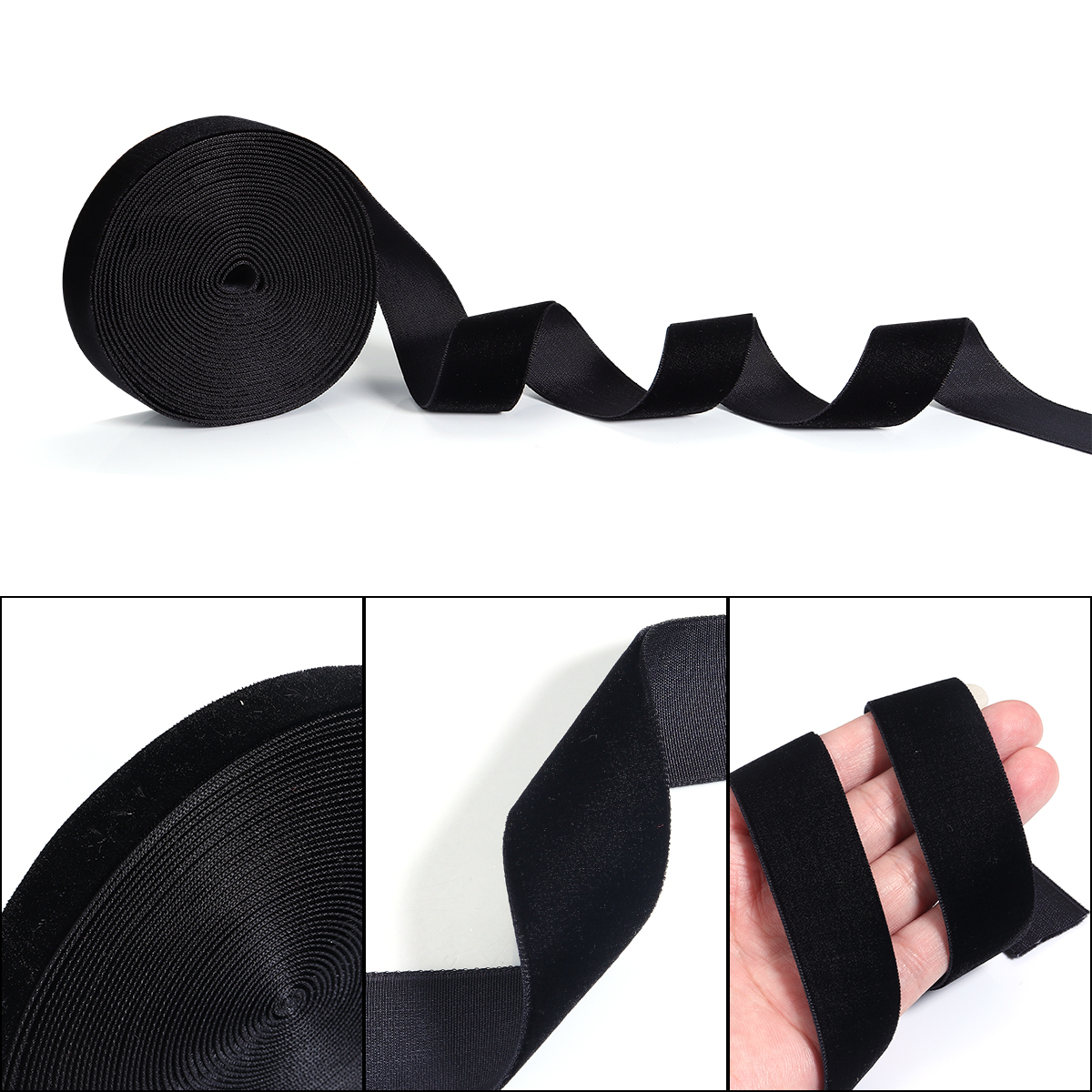5-10Yards Black Velvet Ribbon  - Velvet Ribbon Roll avaliação e preço