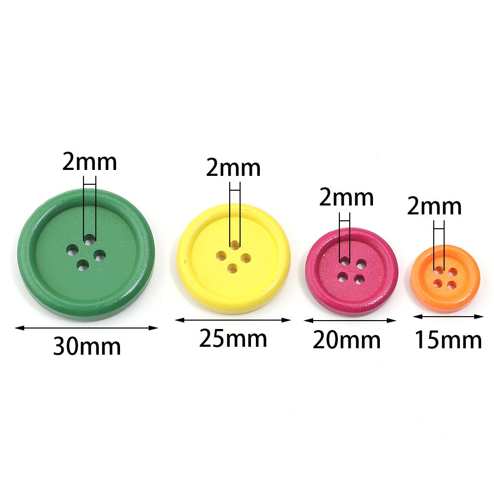 50Pcs Wooden Buttons Natural C - Embellishments For Scrapbooking avaliação e preço
