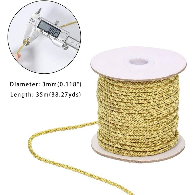 3mm / 35 Yards Metallic Twiste - Cord Trim Twisted avaliação e preço