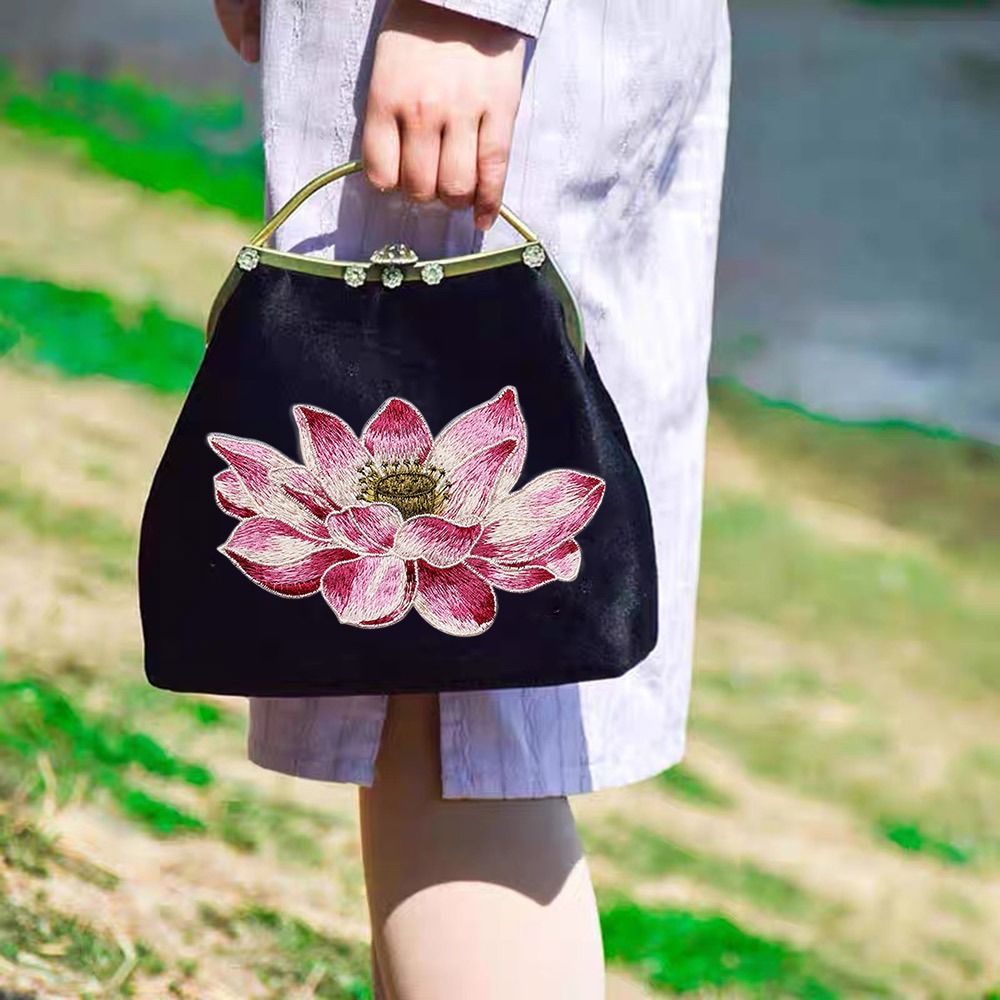 Soft Lotus Flower Patch Embroi - Applique Patch Flower avaliação e preço