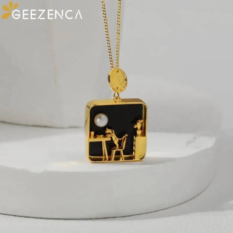 GEEZENCA 925 Sterling Silver G - Pearl Trim Chain avaliação e preço