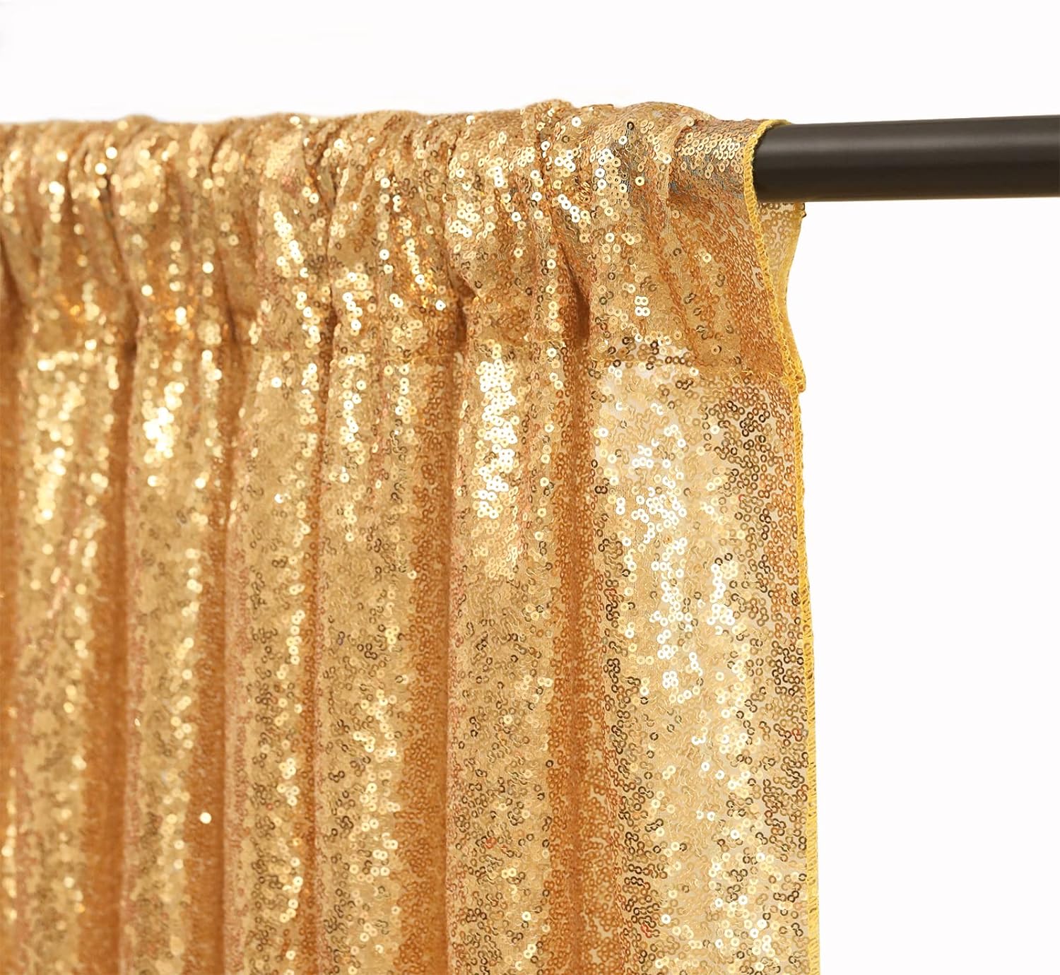 2×8FT-4PCS Gold Sequin Backdro - Sequin Fabric Panel avaliação e preço
