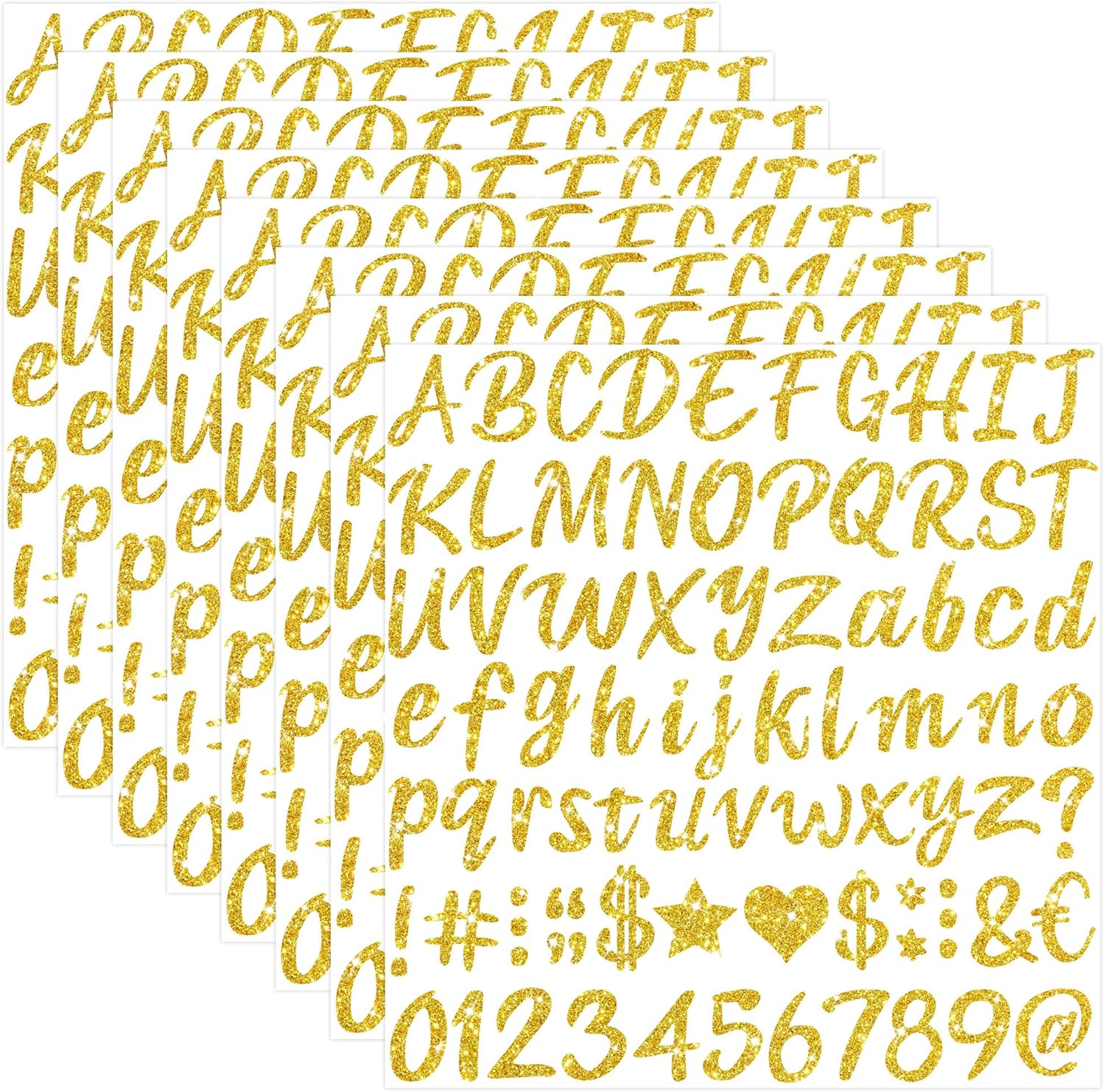 664 Pcs/8Sheets Gold Glitter A - Glitter Vinyl Roll avaliação e preço