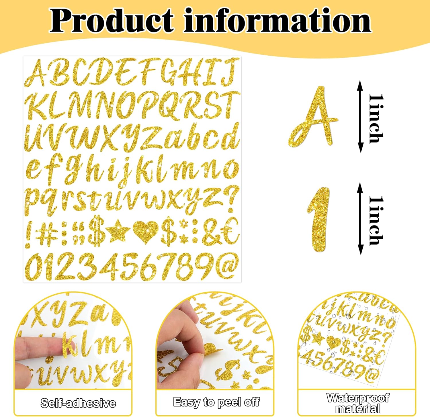 664 Pcs/8Sheets Gold Glitter A - Glitter Vinyl Roll avaliação e preço