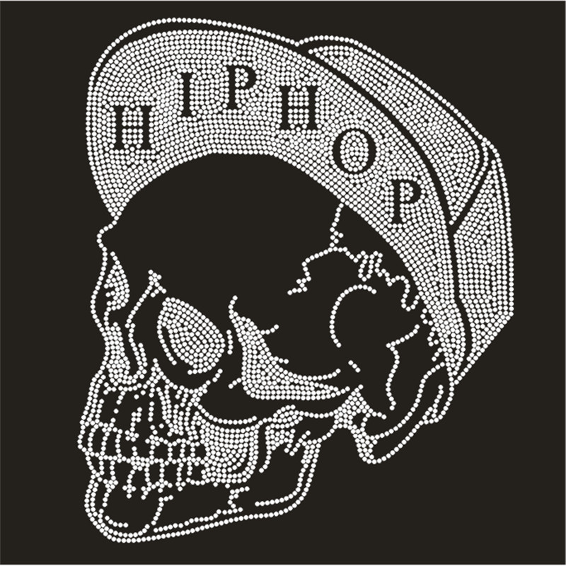Skull Patch,Iron On Transfers  - Hotfix Rhinestone Sheet avaliação e preço