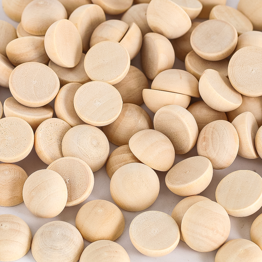 120pcs 15mm Half Wood Balls Un - Embellish Craft avaliação e preço