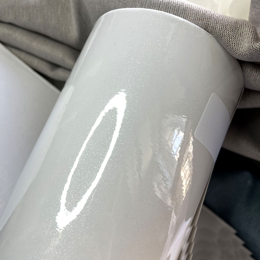 50cm*600cm High Glossy White G - Glitter Vinyl Roll avaliação e preço
