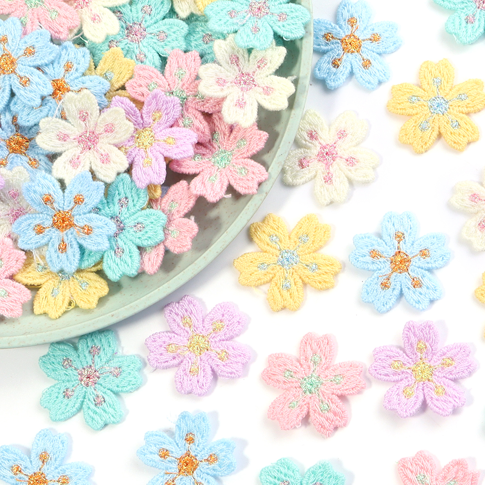 20pcs/lot Colorful 2.4cm Embro - Applique Patch Flower avaliação e preço