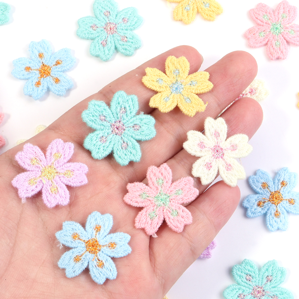 20pcs/lot Colorful 2.4cm Embro - Applique Patch Flower avaliação e preço