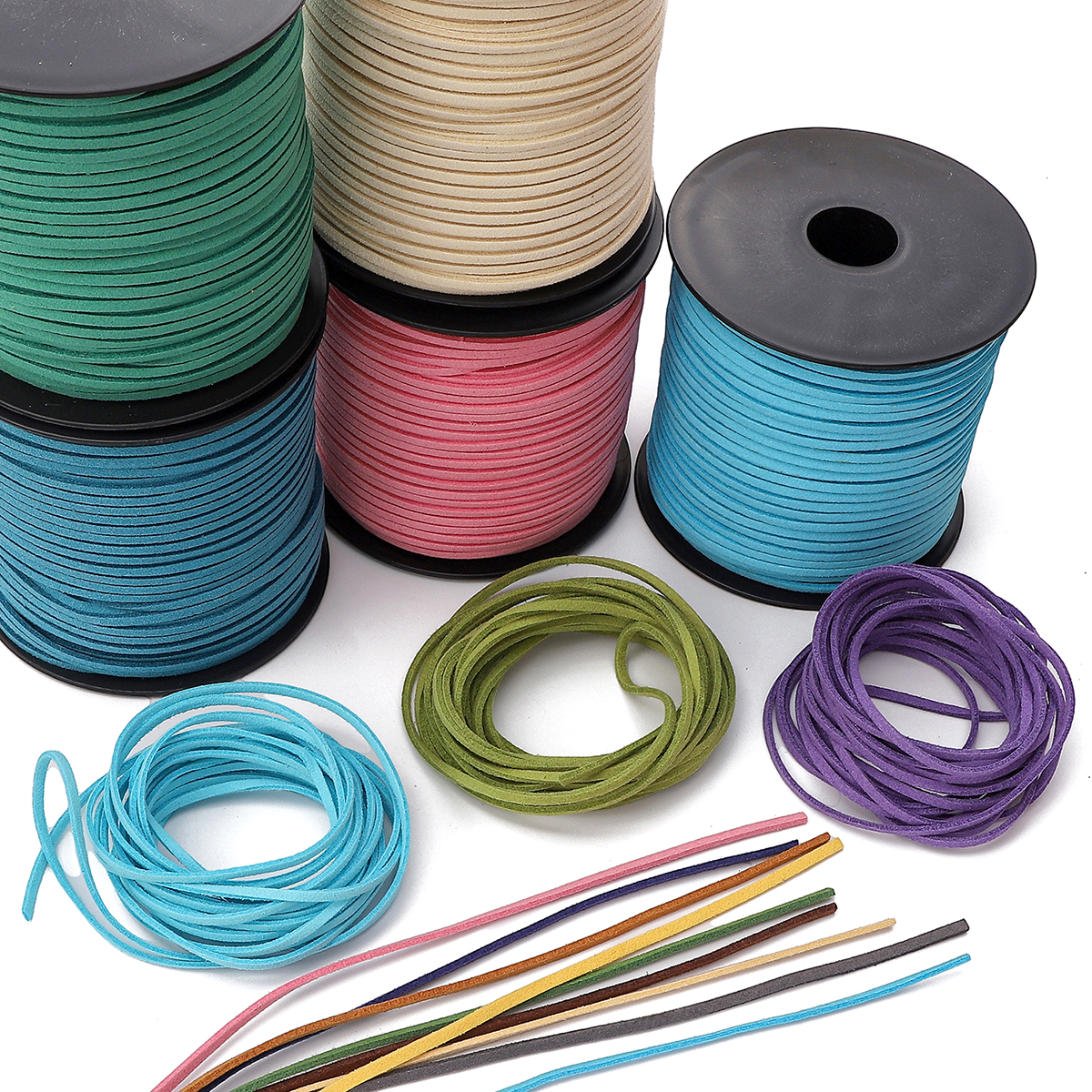 3mm Flat Double Sided Suede Ha - Velvet Ribbon Roll avaliação e preço