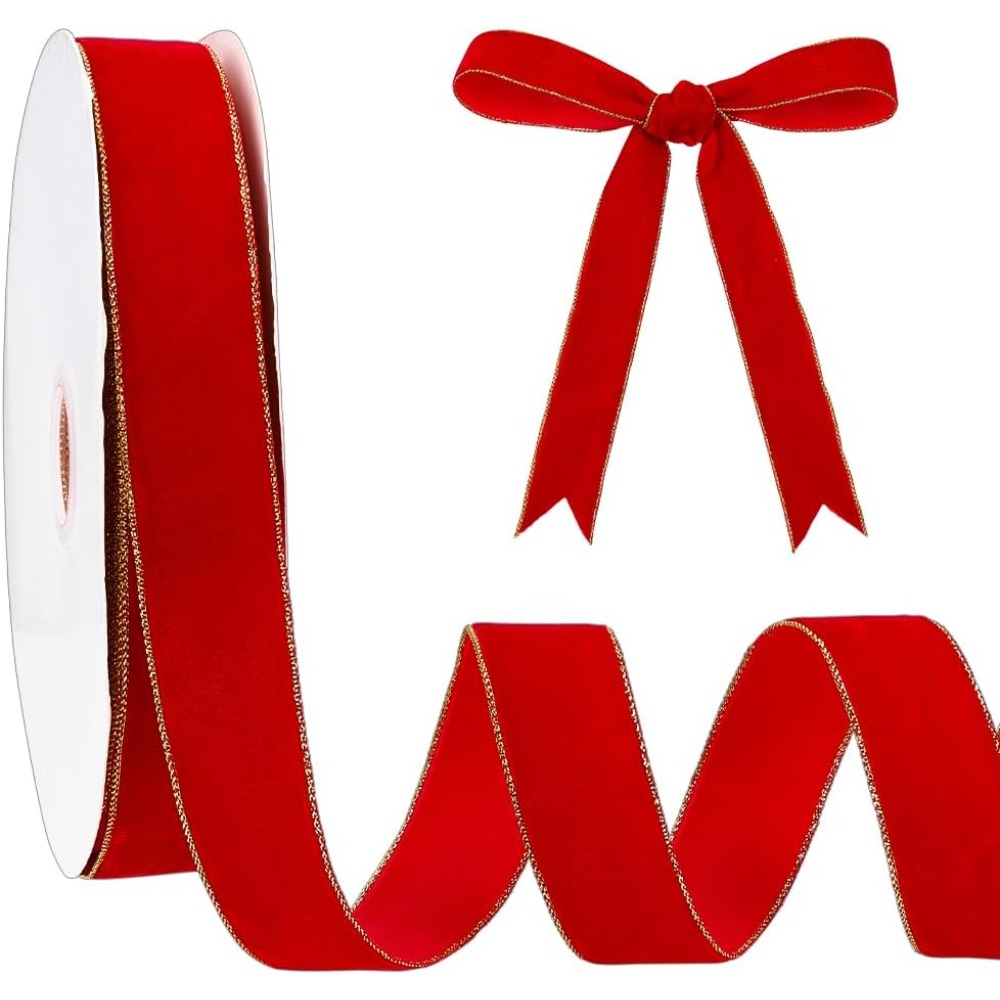 1 Roll 20 Yards Velvet Ribbons - Velvet Ribbon Roll avaliação e preço