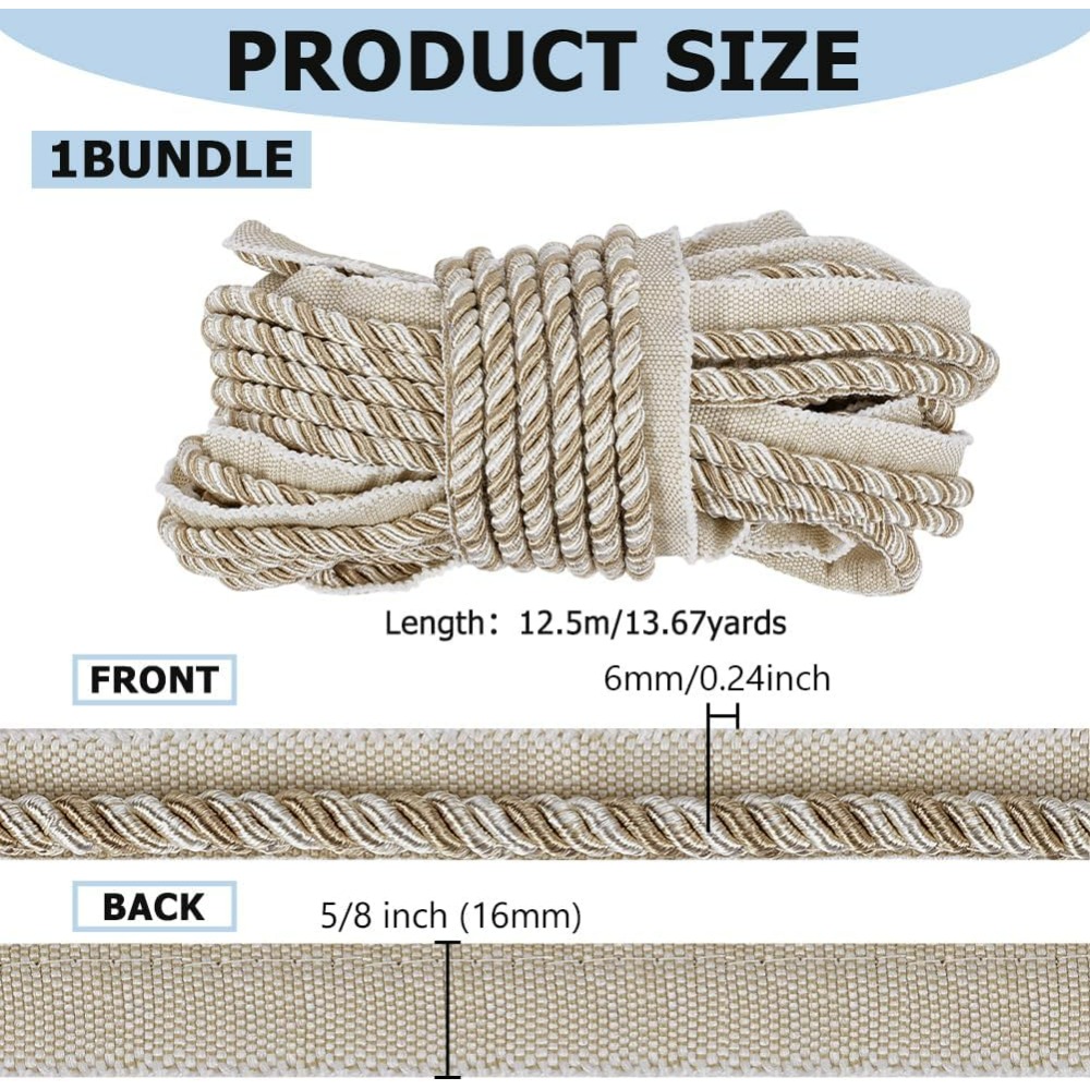 13.7 Yards Twisted Lip Cord Tr - Cord Trim Twisted avaliação e preço